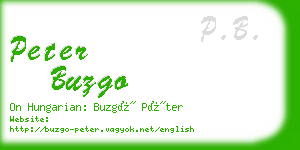 peter buzgo business card